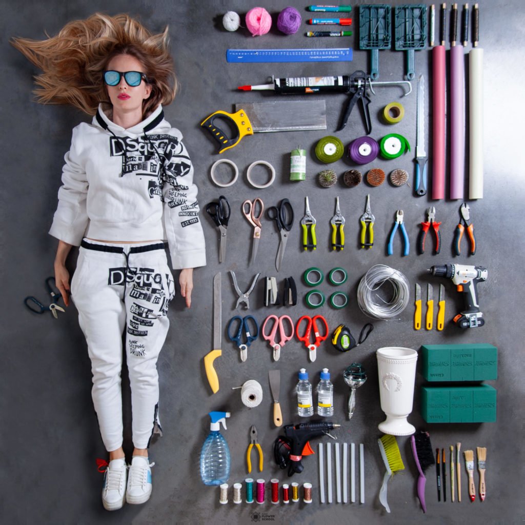 флорист секатор кусачки проволока оазис ваза