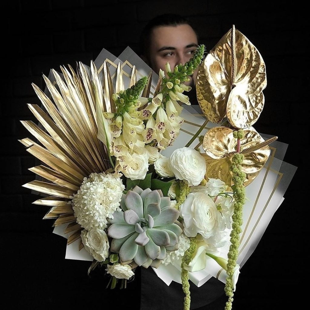 Букет раскидистый с суккулентами. Курсы флористики Казань!