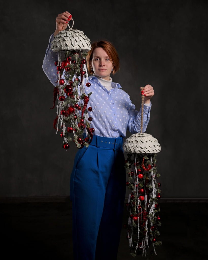 Зимняя композиция подвесная